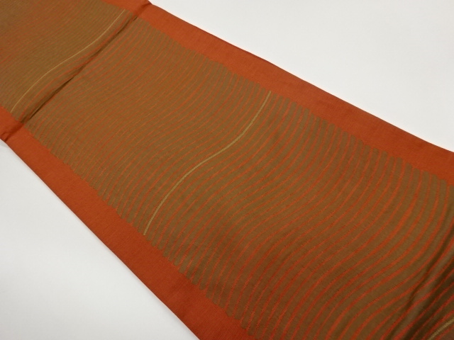 JAPANESE FUKURO OBI / WOVEN ABSTRACT WAVY STRIPE
